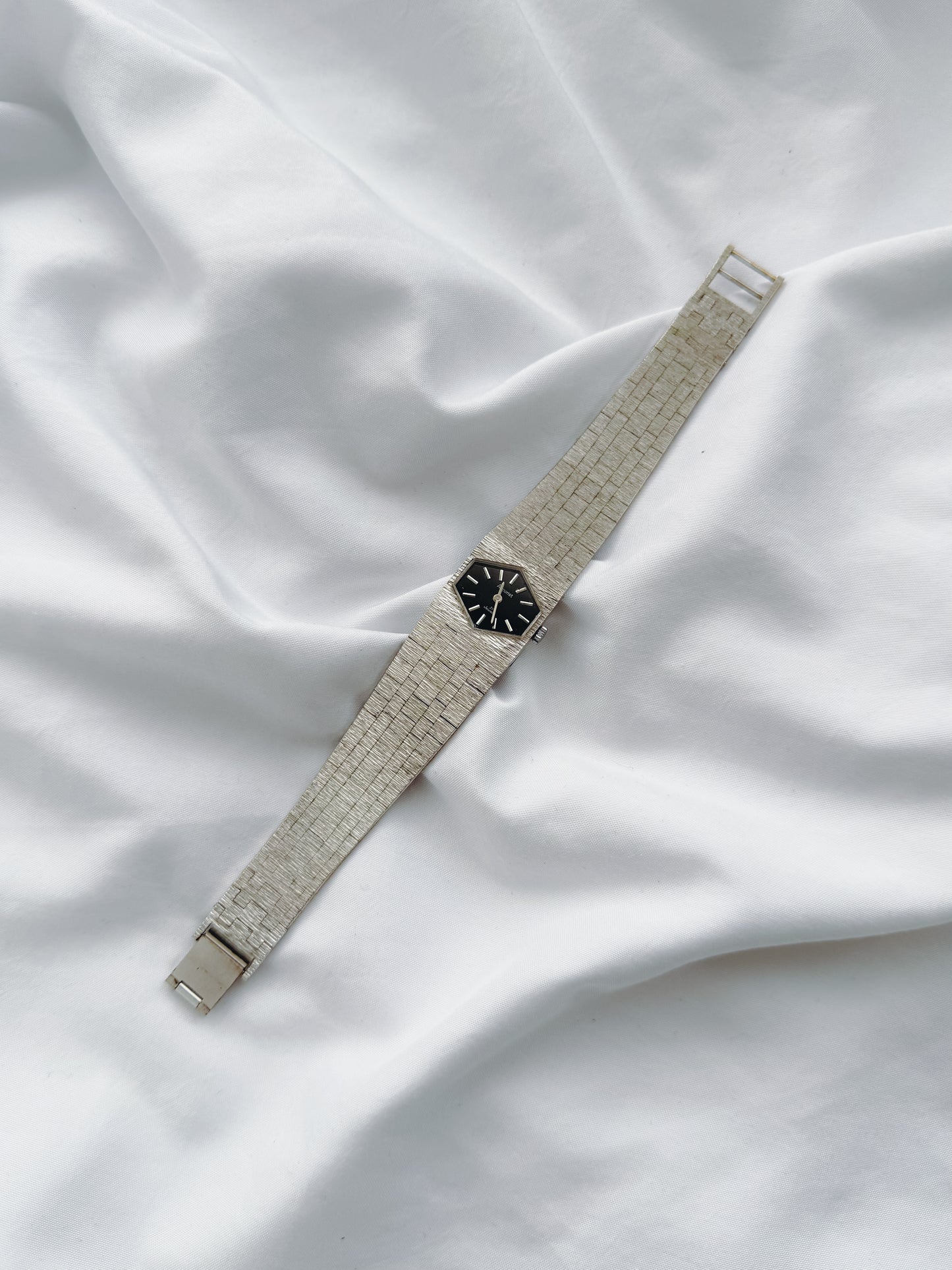 Silver - RARE Black Dial Tank Watch (1980s)