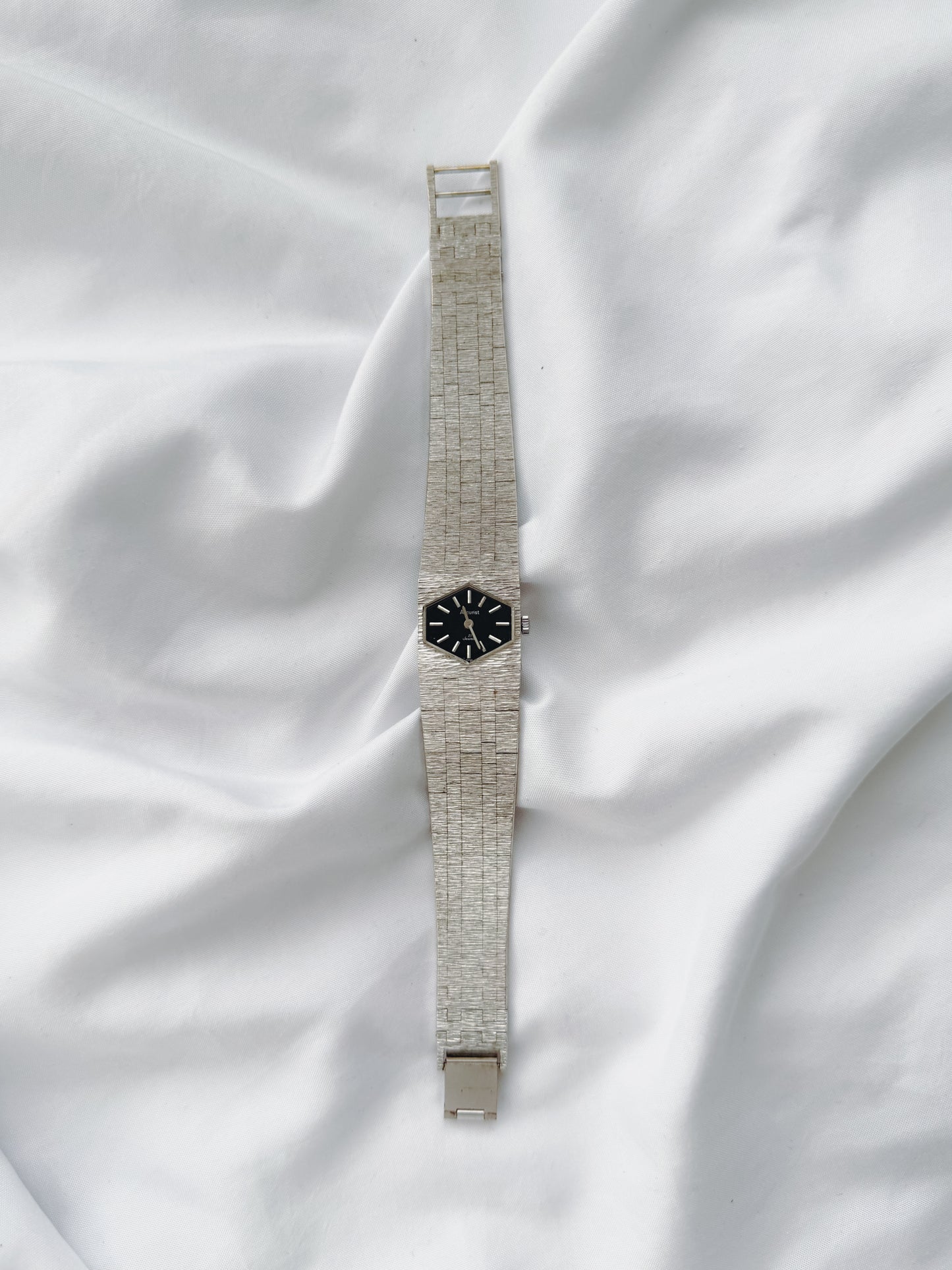 Silver - RARE Black Dial Tank Watch (1980s)