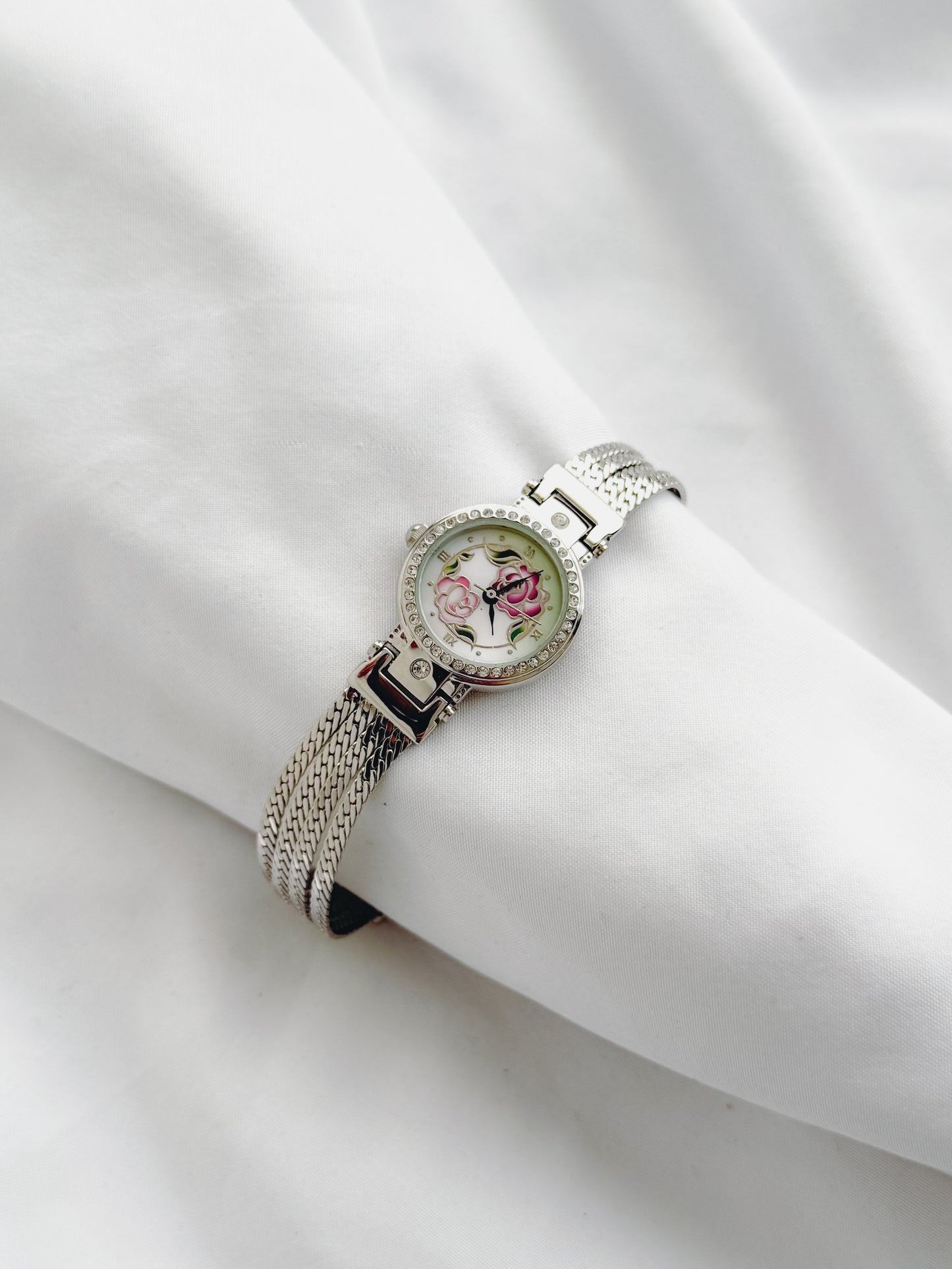 Silver - Marcel Drucker Floral Dial Watch