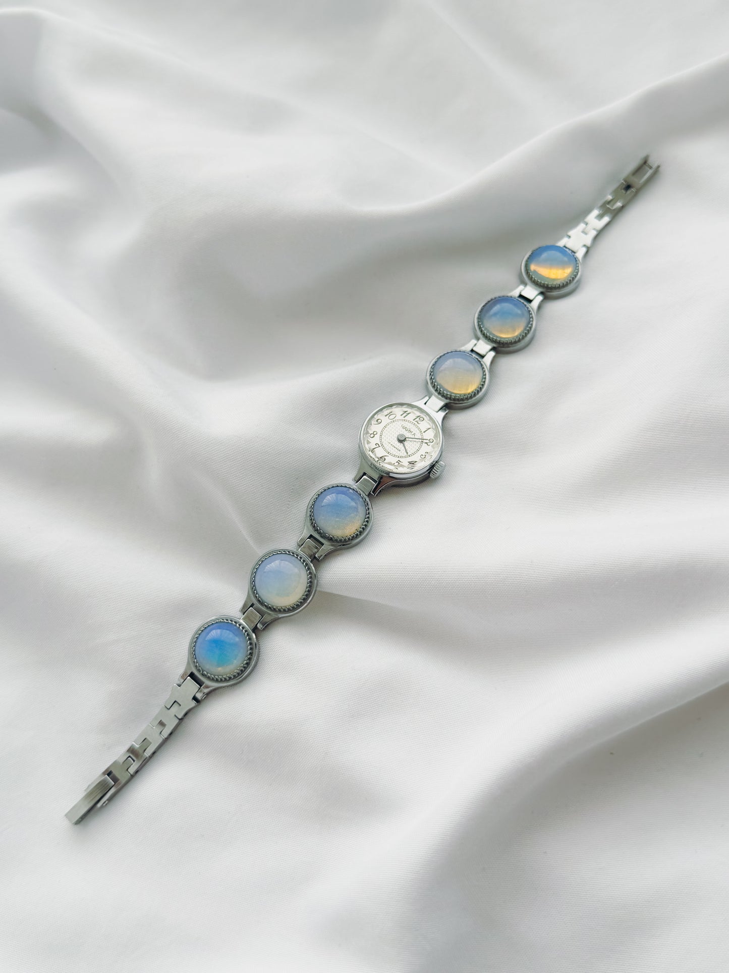 Silver - 1970s RARE Moonstone Watch