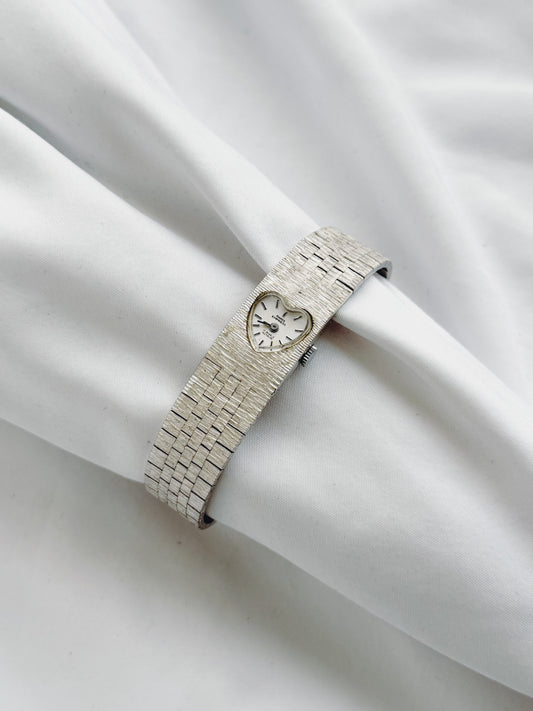 Silver - 1960s RARE Heart-Shaped Watch