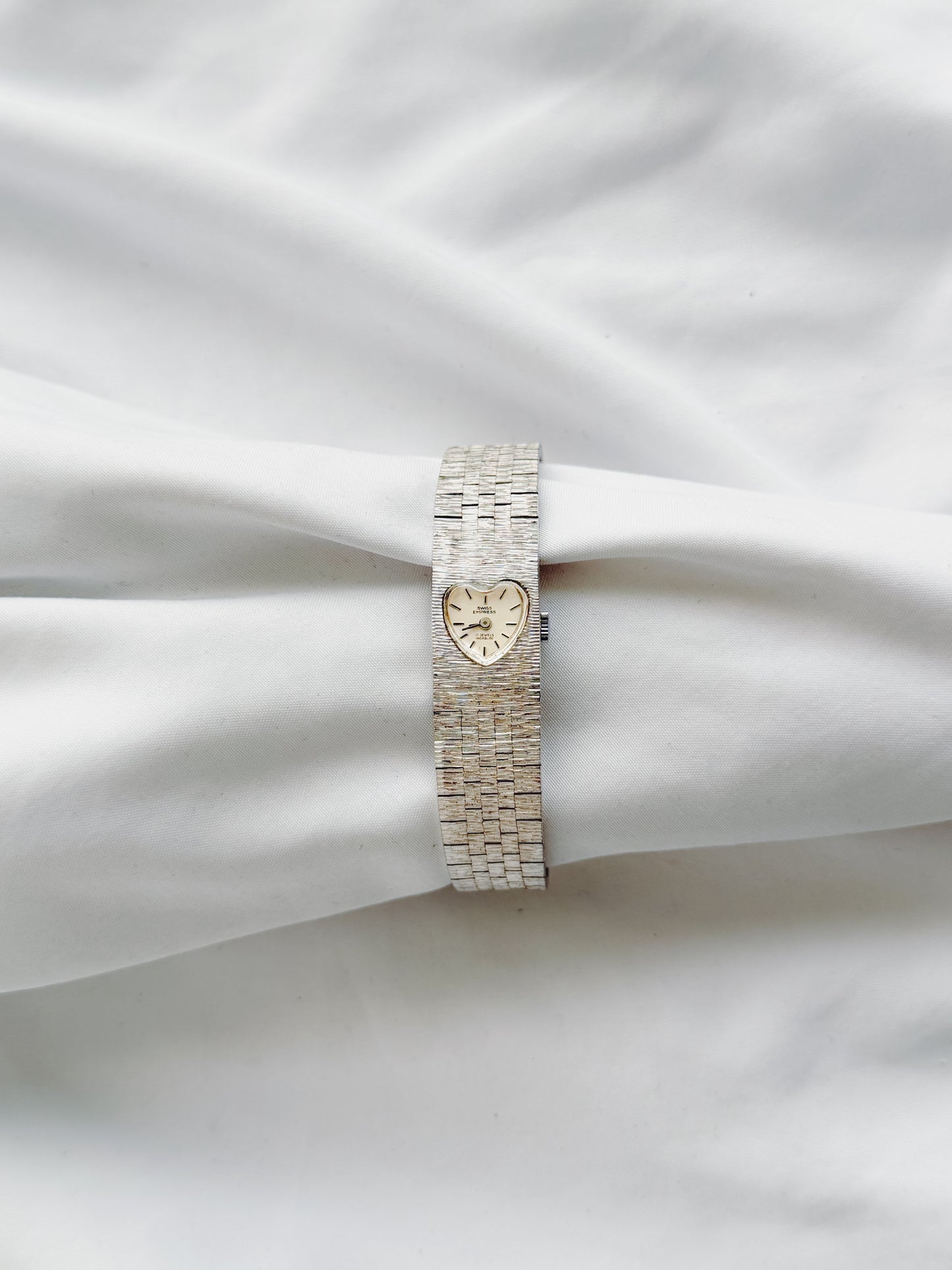Silver - 1960s RARE Heart-Shaped Watch