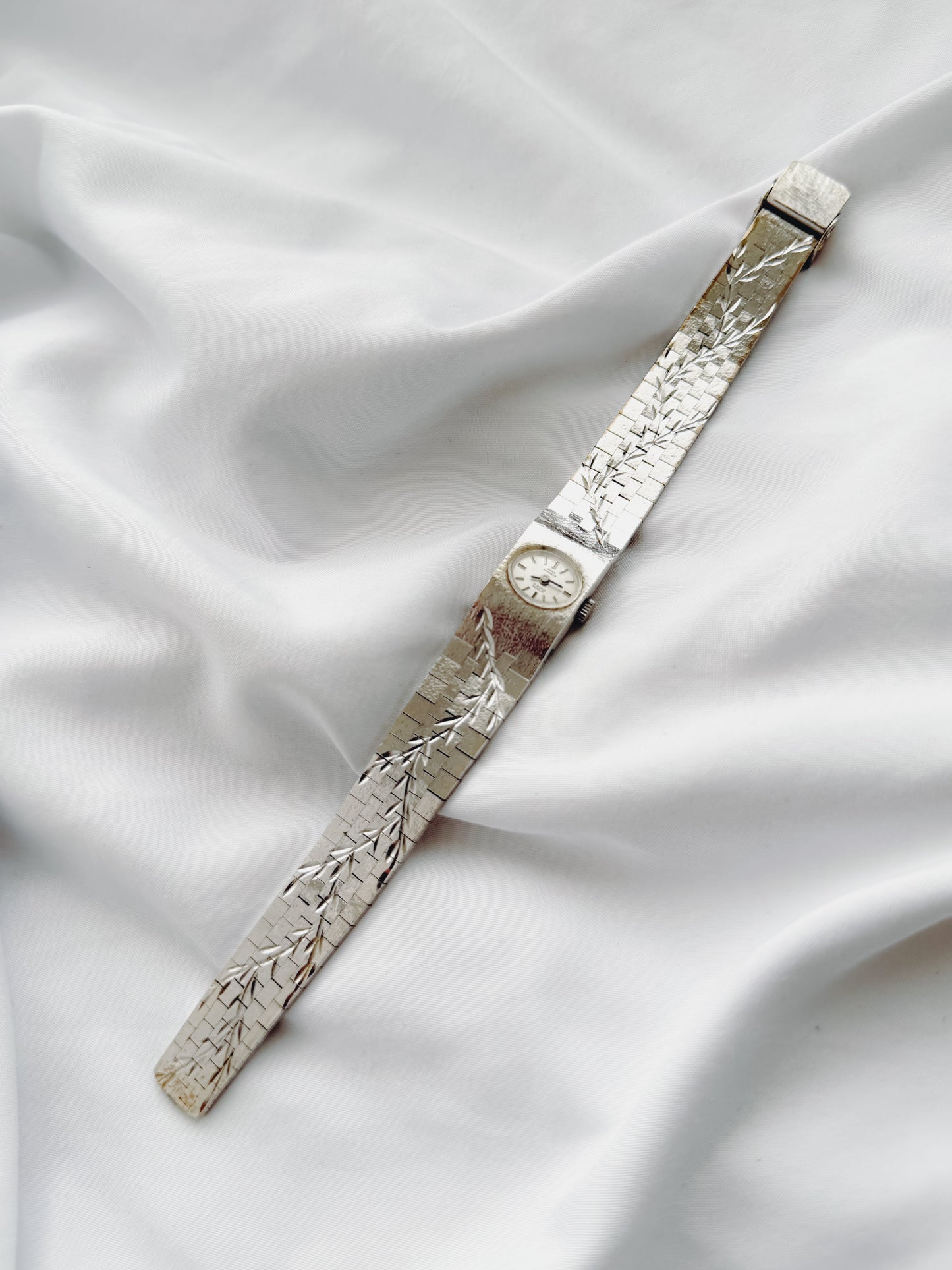 Silver - 1960s RARE Swiss Empress Floral Watch
