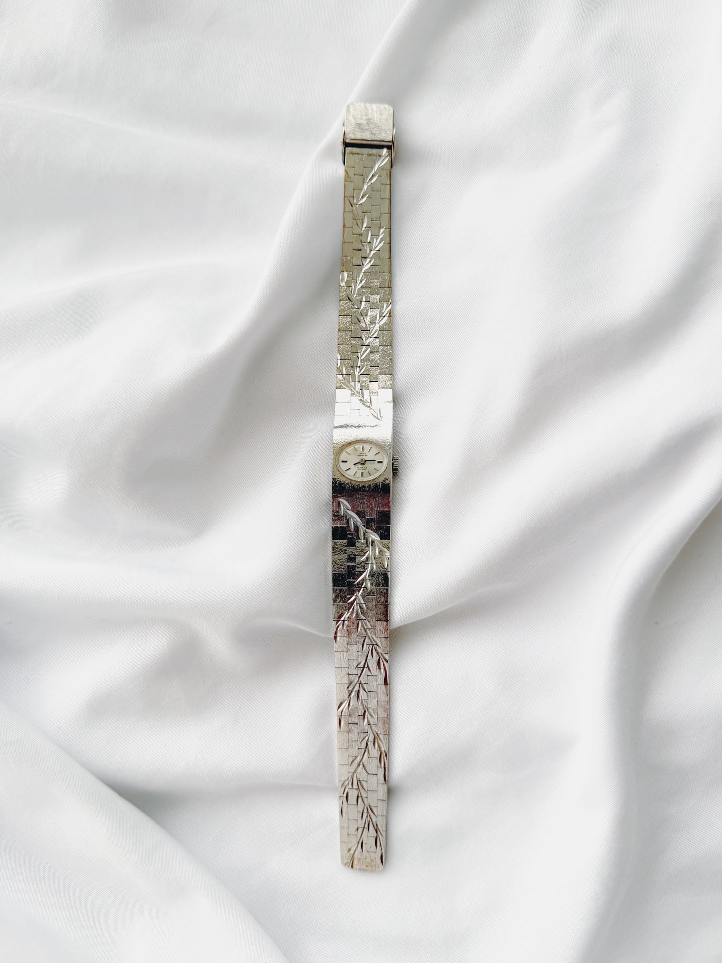 Silver - 1960s RARE Swiss Empress Floral Watch