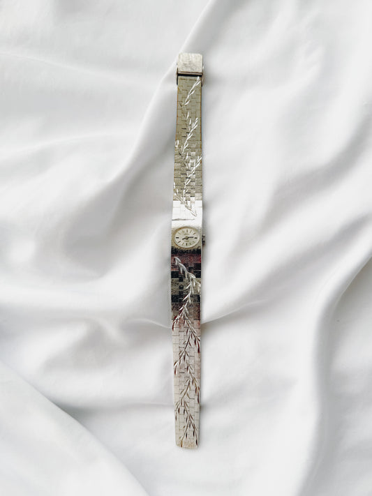 Silver - 1960s RARE Swiss Empress Floral Watch