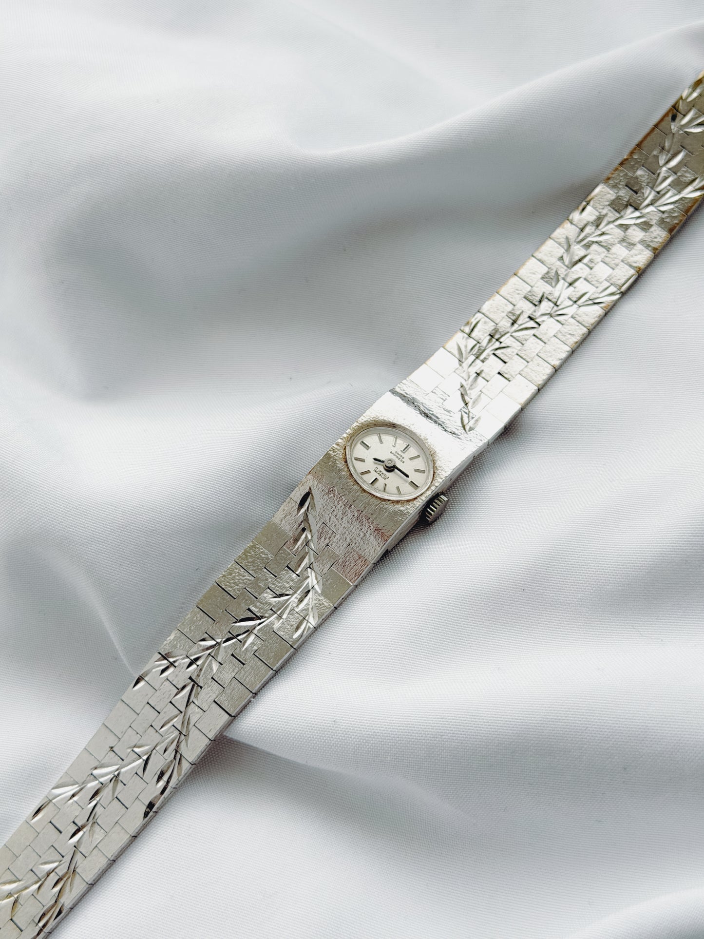 Silver - 1960s RARE Swiss Empress Floral Watch