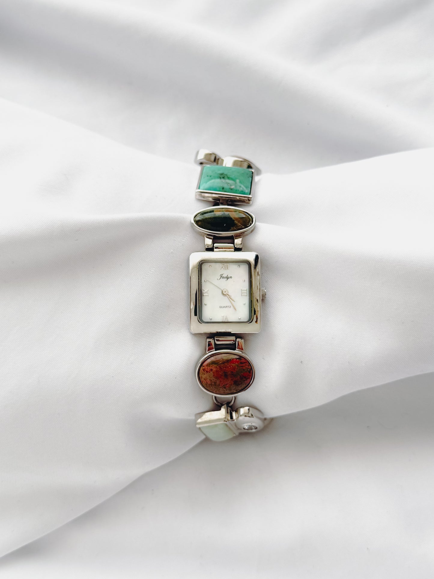 Silver - 1980s Gemstone Watch