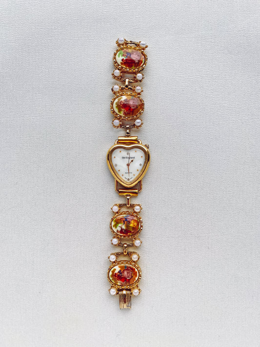 Gold - Heart-Shaped Porcelain Watch