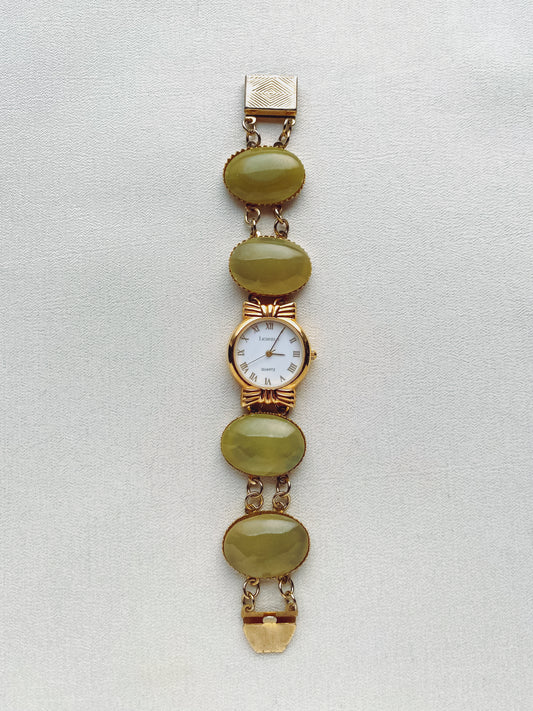Gold - Onyx Gemstone Watch