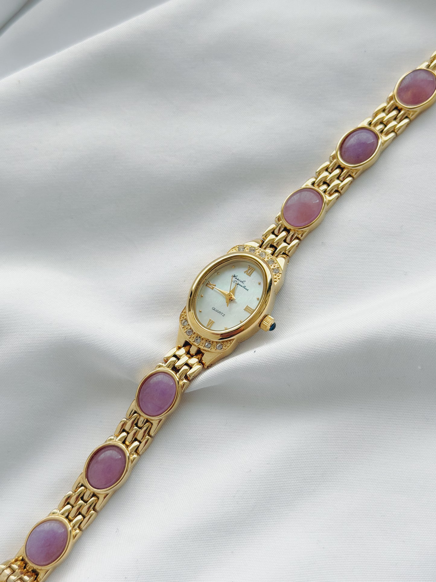 Gold - 1990s Lilac Gemstone Watch
