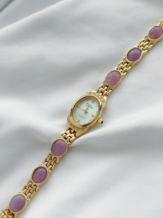 Gold - 1990s Lilac Gemstone Watch
