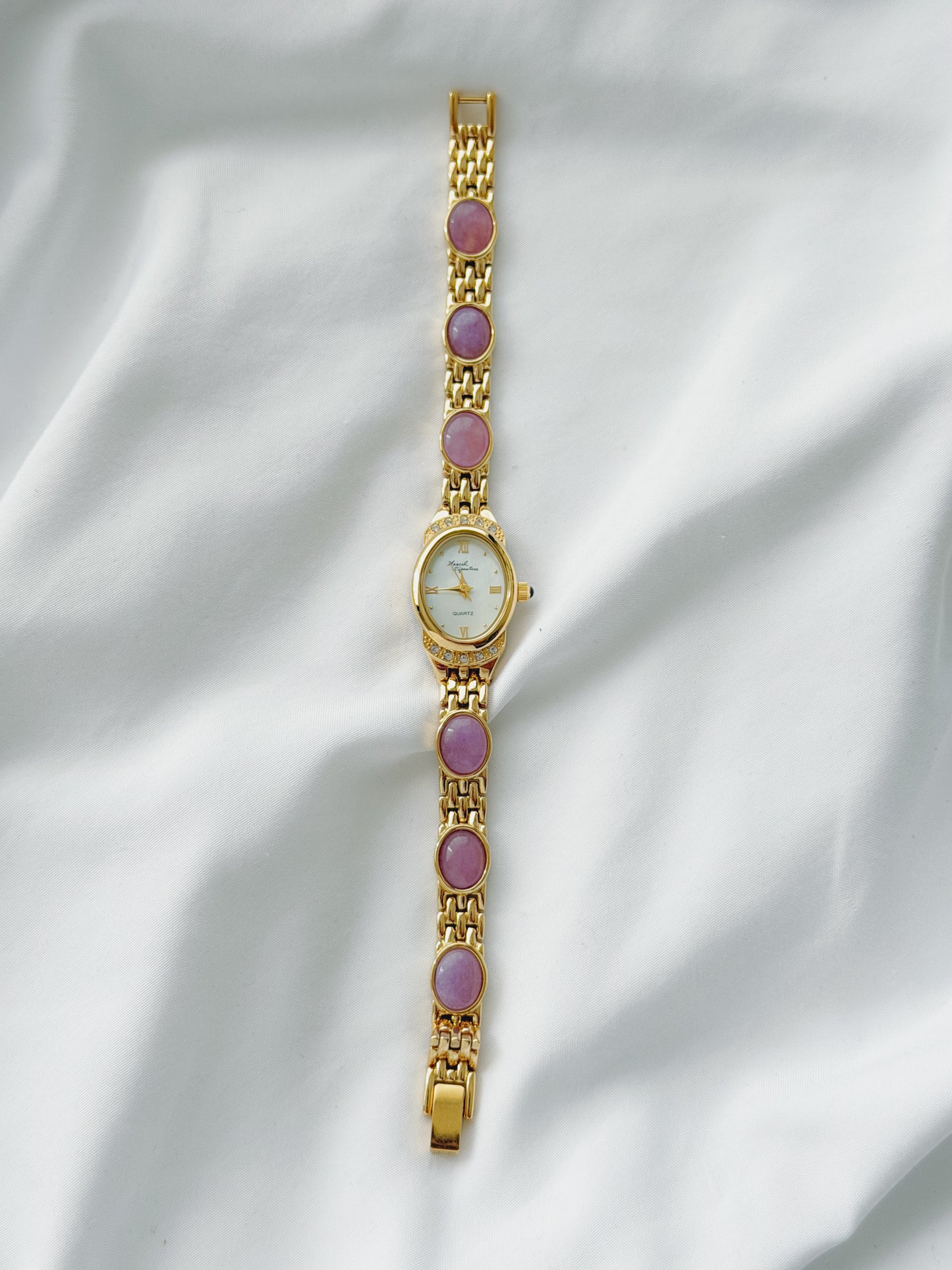 Gold - 1990s Lilac Gemstone Watch