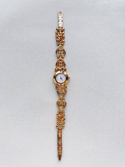 Gold - Heart-Detail Link Watch