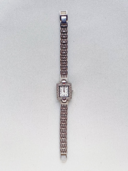 Silver Watch with Square Dial