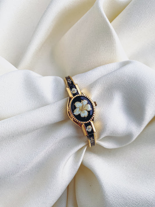 Gold - Floral Peekaboo Watch Bangle