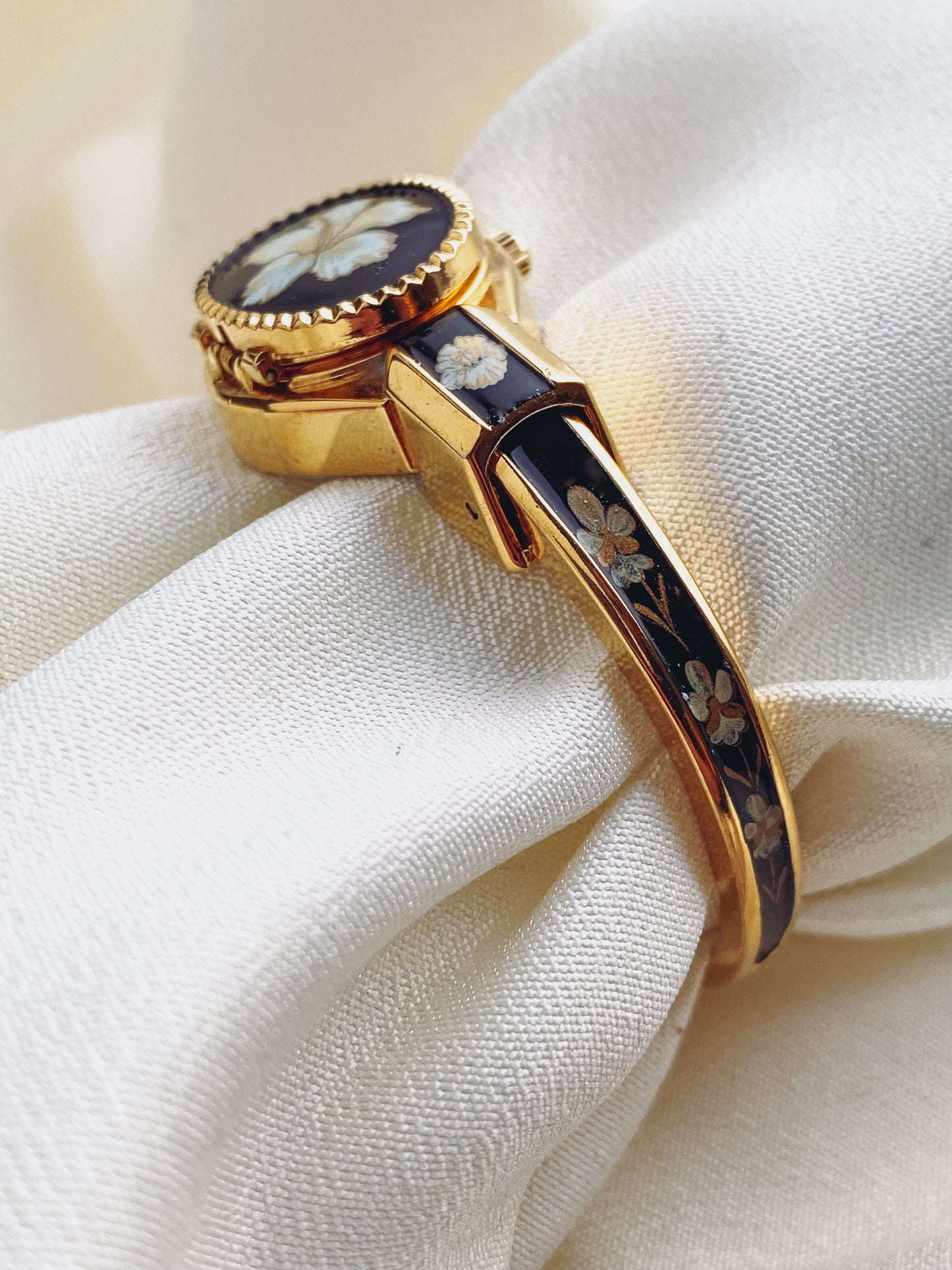 Gold - Floral Peekaboo Watch Bangle