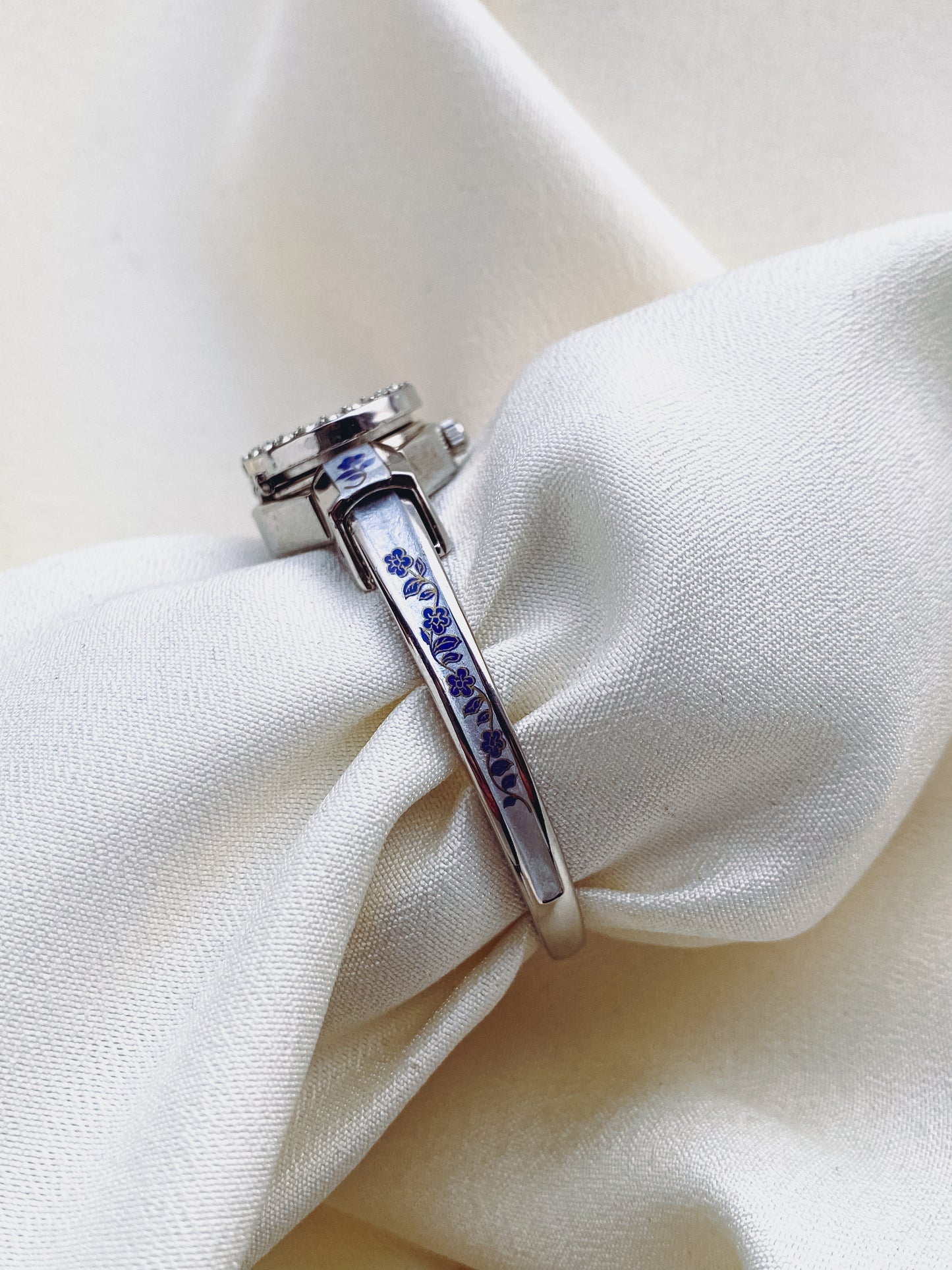 Silver - Floral Peekaboo Watch Bangle