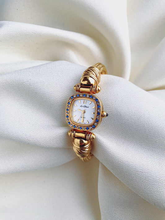 Gold - Rhinestone Bangle Watch
