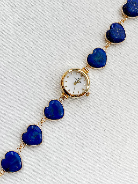 Gold - Lapis Lazuli Heart Watch