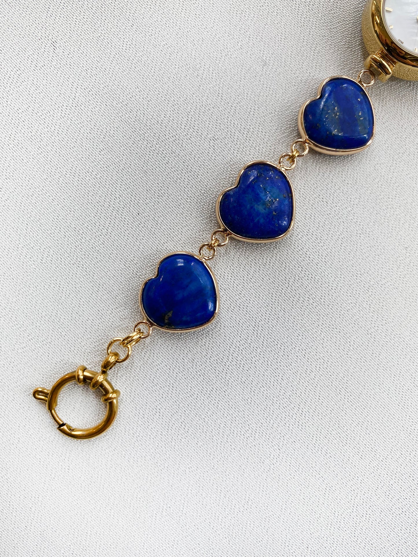 Gold - Lapis Lazuli Heart Watch