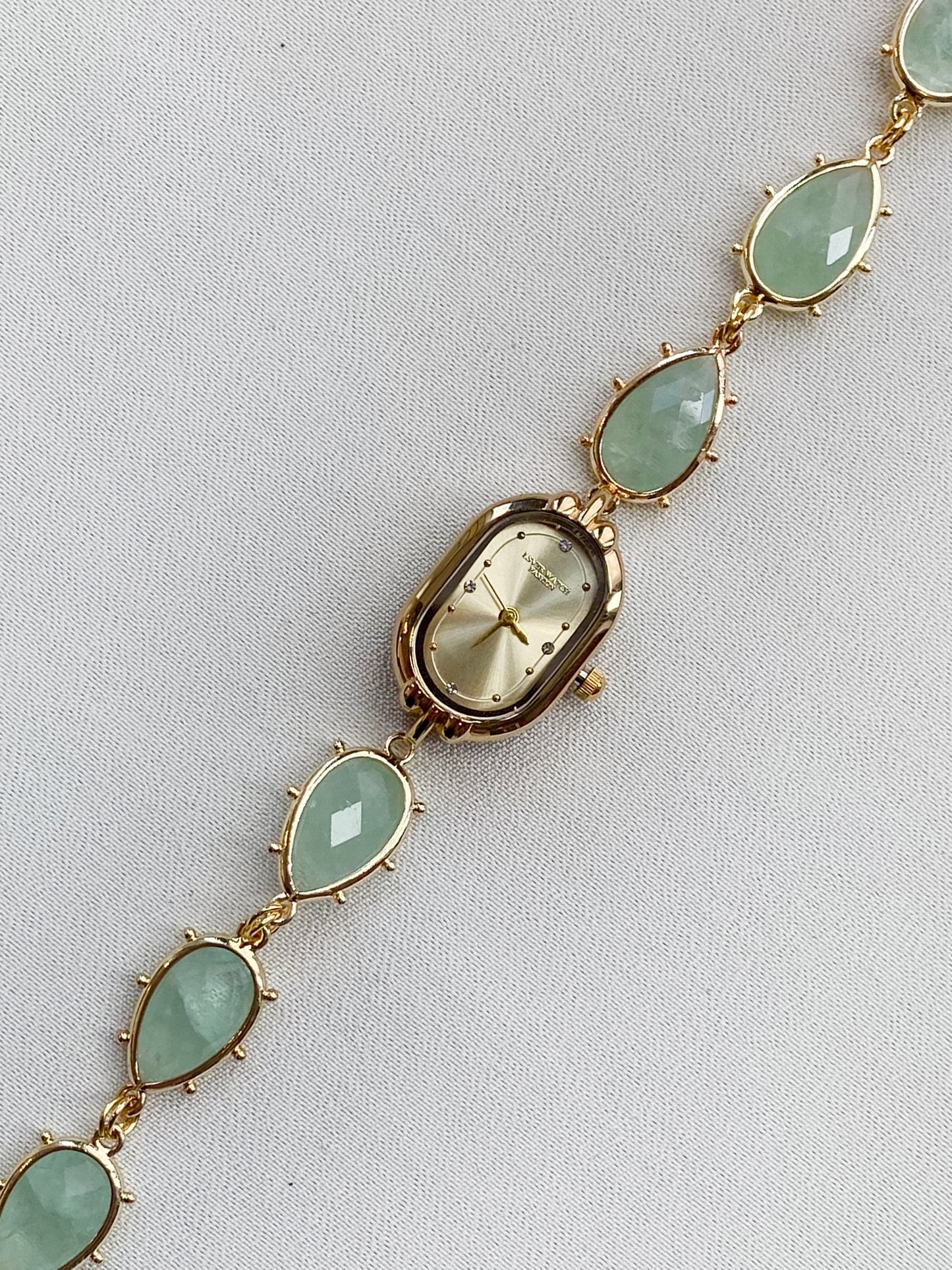 Gold - Green Quartz Watch