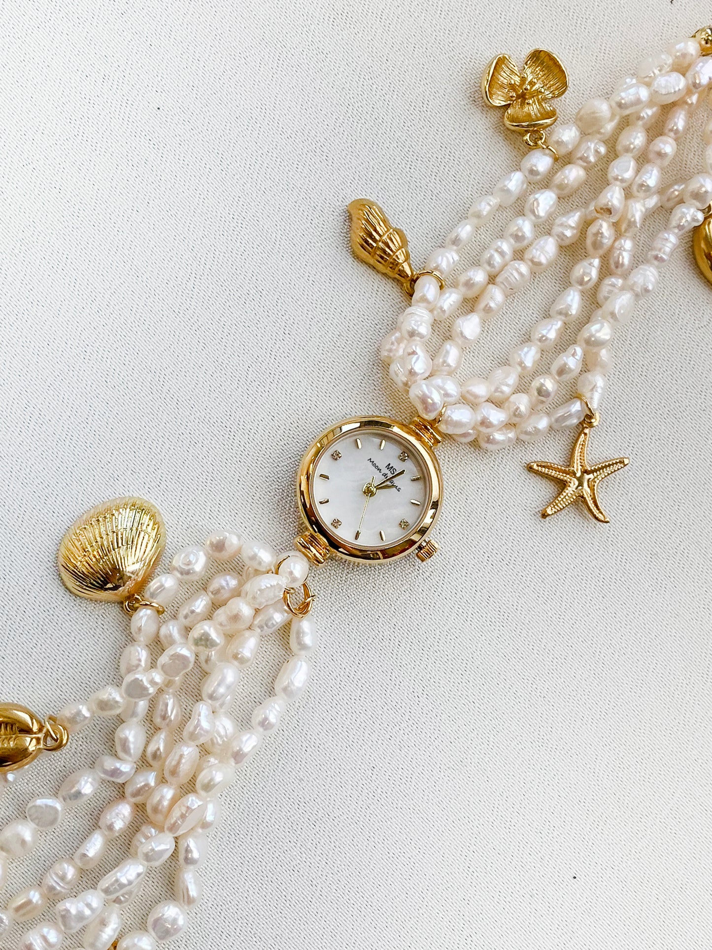 Gold - Pearl Charm Watch