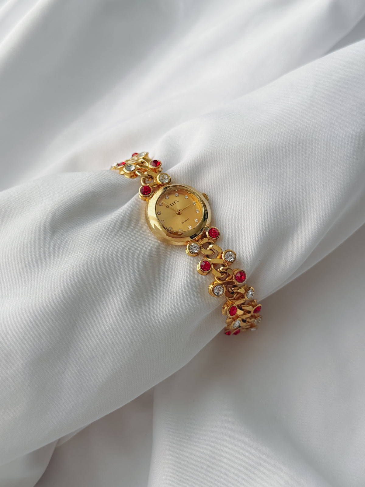 Gold - Gillex Rhinestone Chain Watch