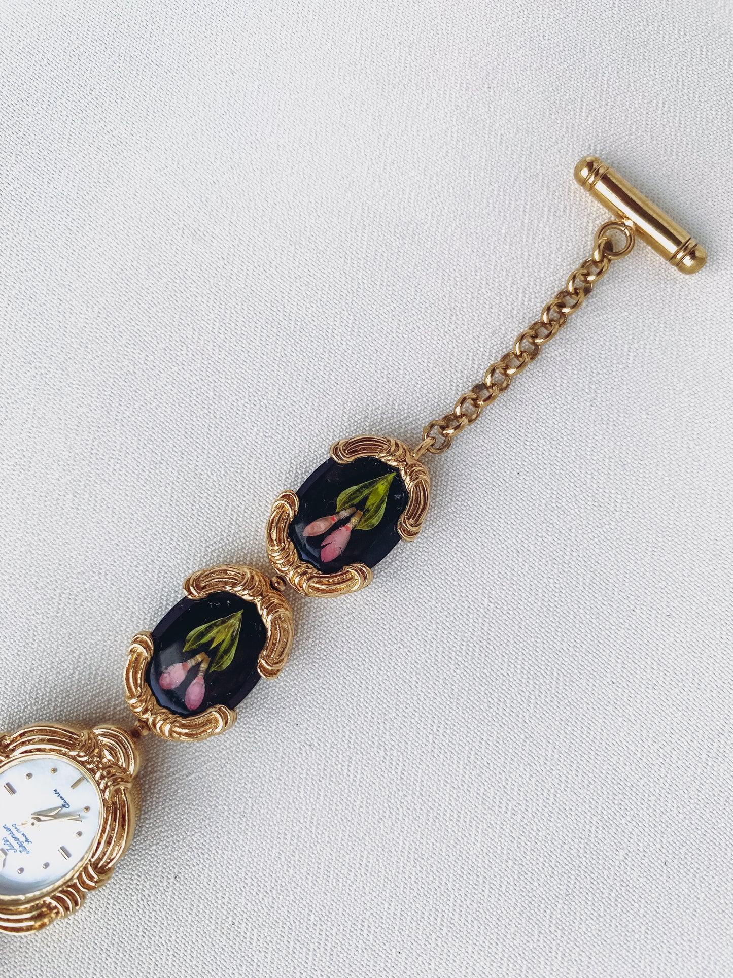 Gold - Extremely Rare Mother of Pearl Floral Watch - 1960s