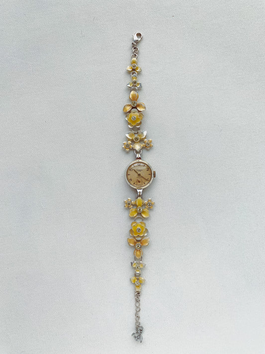 Gold & Silver Floral Watch