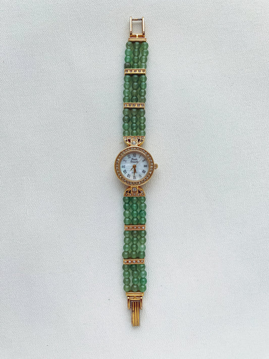 Gold - Green Gemstone Watch