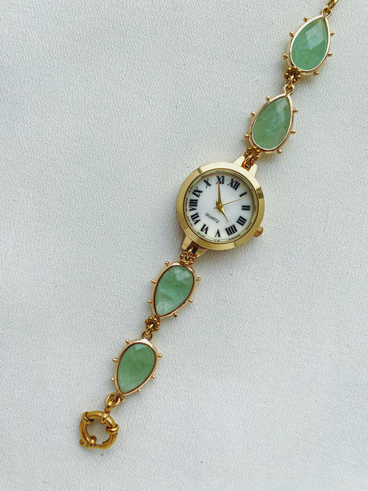 Gold - Green Quartz Watch