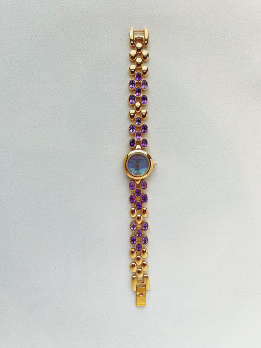 Gold - Purple Gemstone Watch