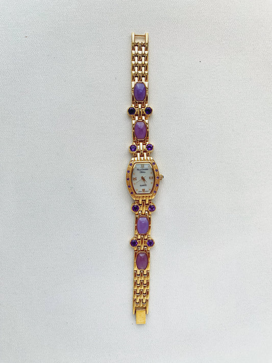 Gold - Purple Gemstone Watch