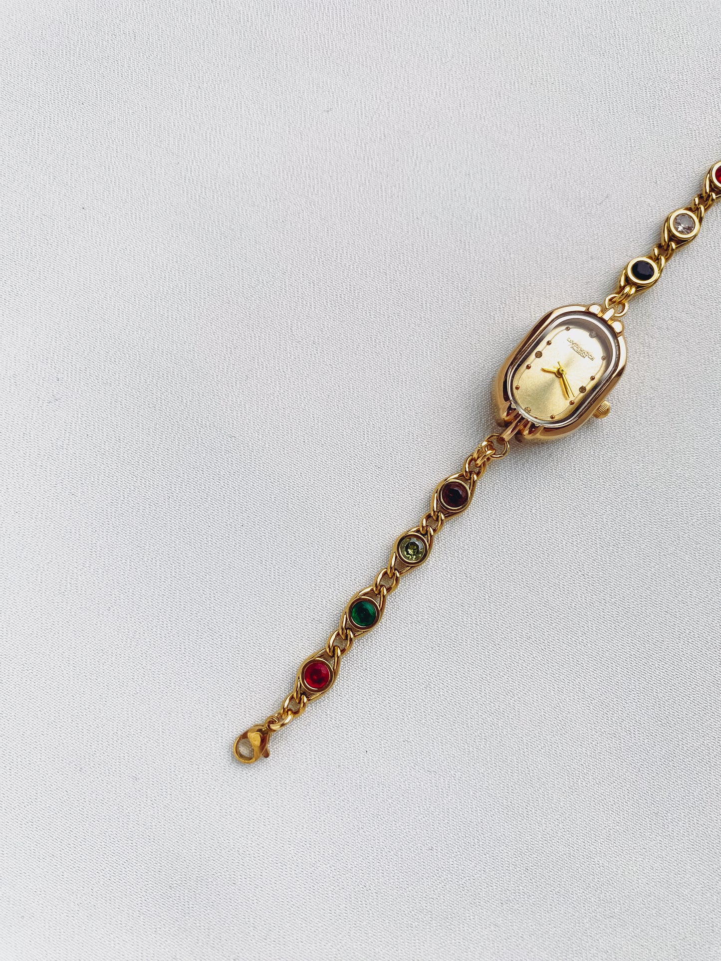 Gold - Rainbow Gemstone Chain Watch