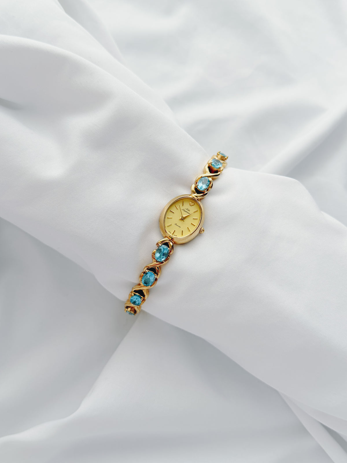 Gold - Ocean Blue Crystal Bracelet Watch