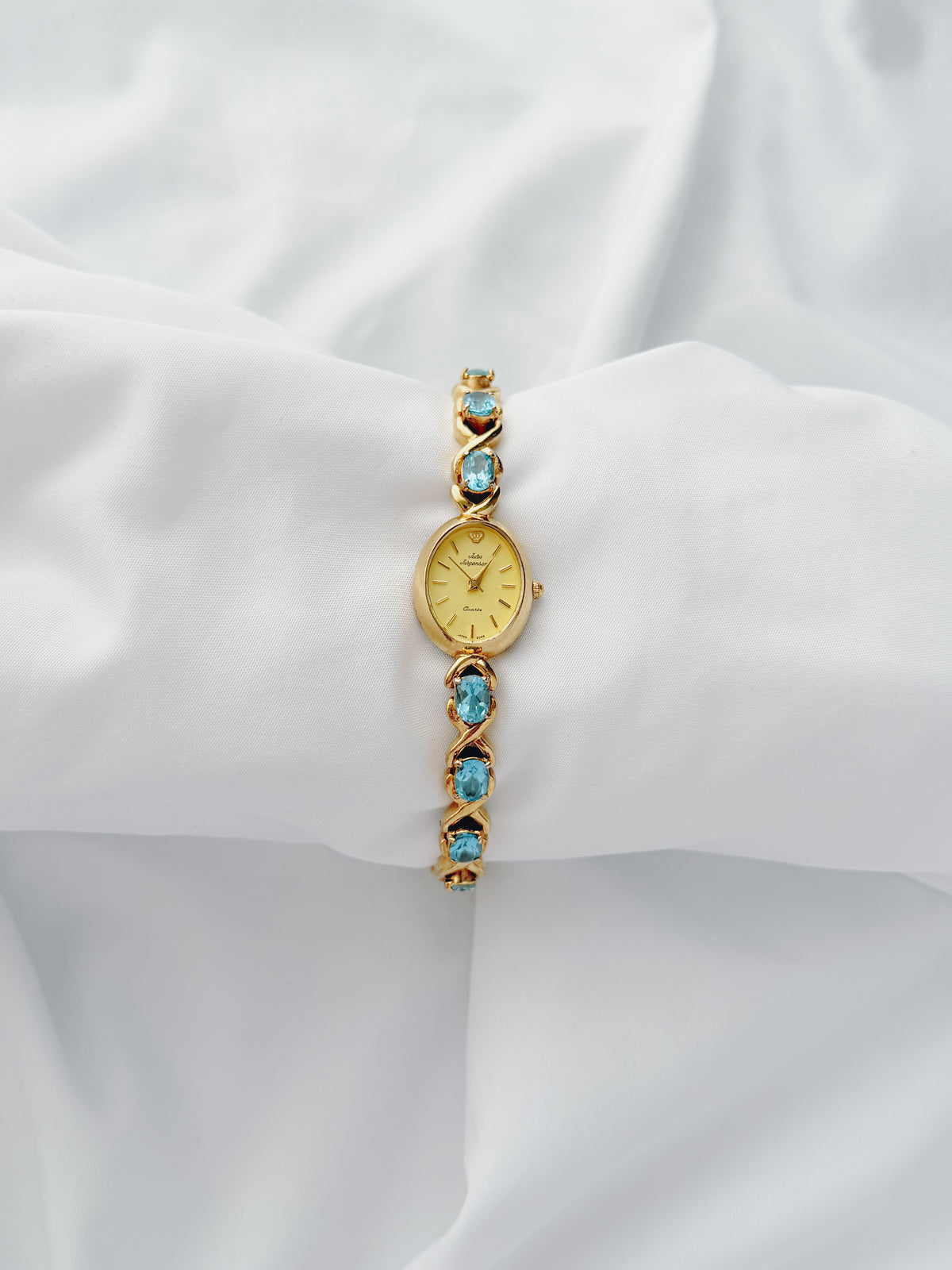 Gold - Ocean Blue Crystal Bracelet Watch