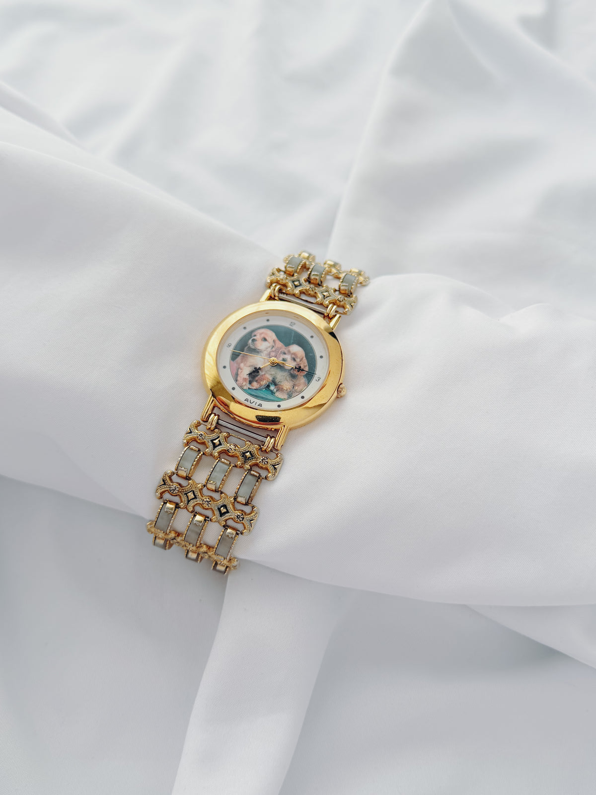 Gold - RARE Puppy Portrait Dial Watch