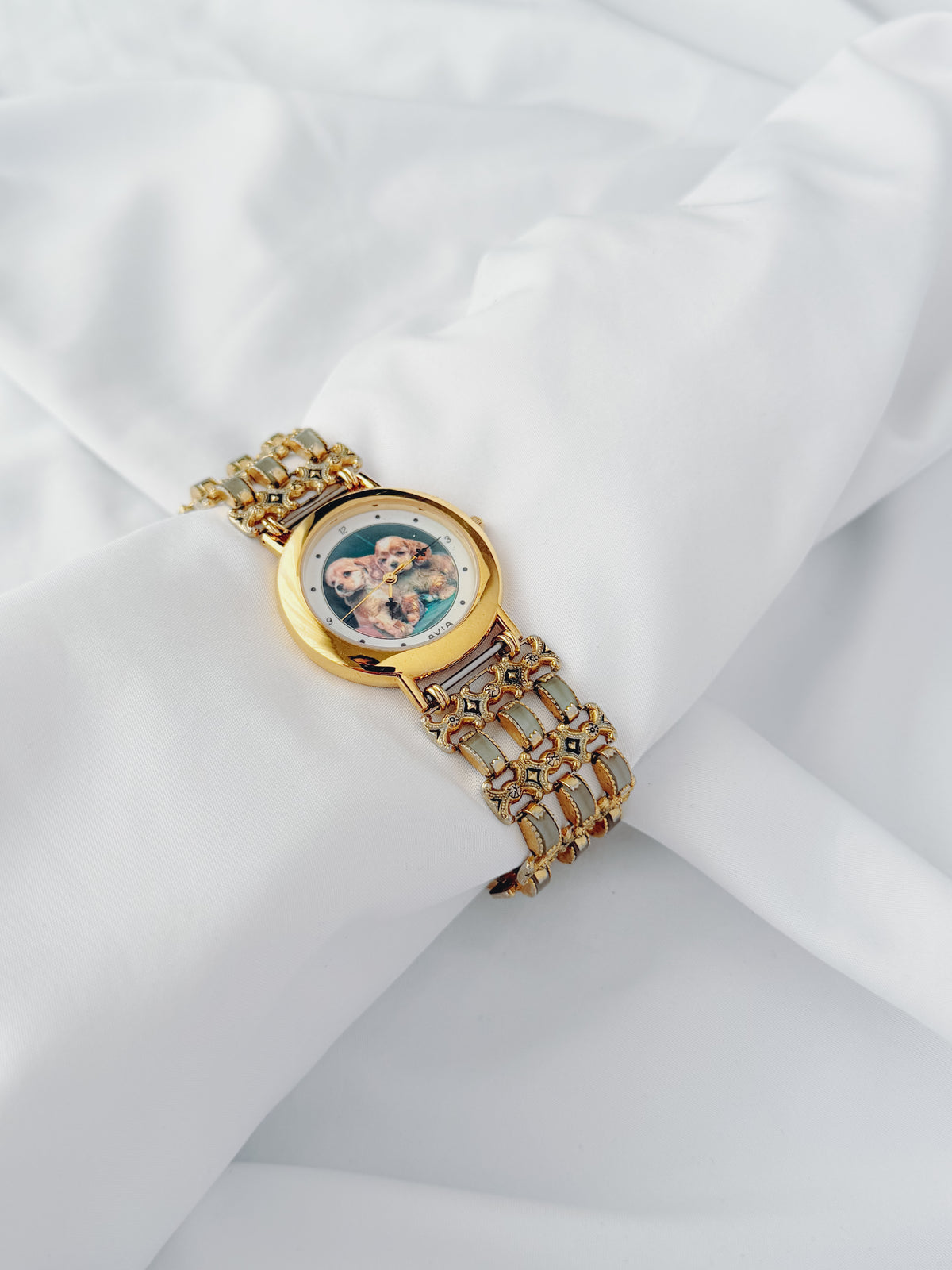 Gold - RARE Puppy Portrait Dial Watch