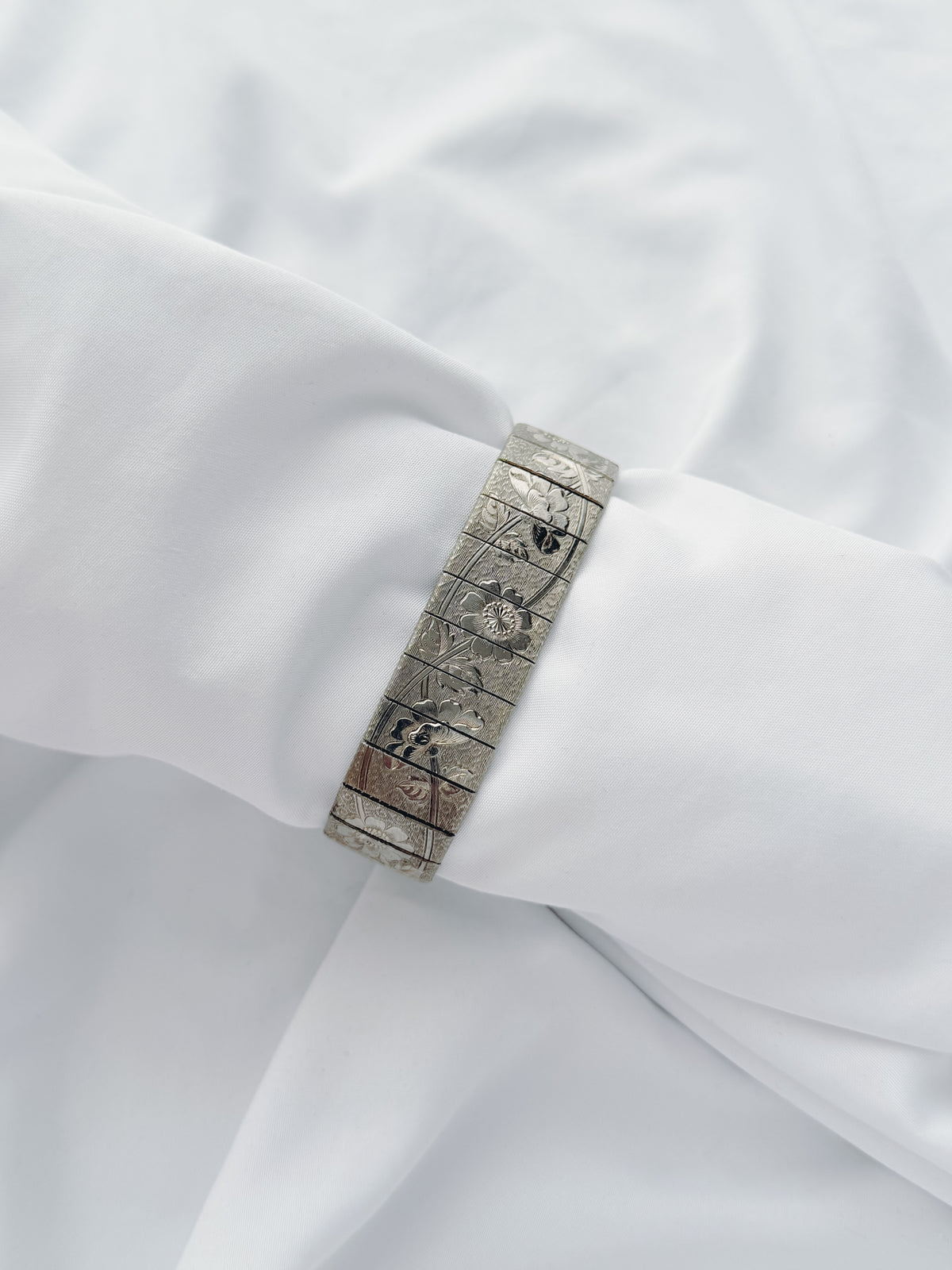 Silver - Engraved Floral Bracelet (1960s)