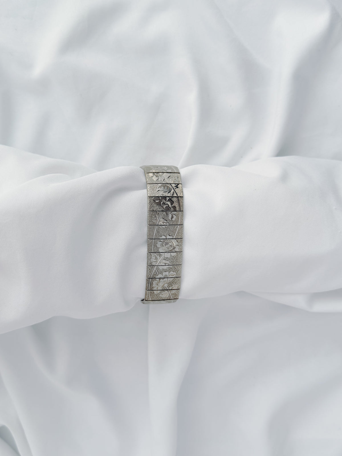 Silver - Engraved Floral Bracelet (1960s)