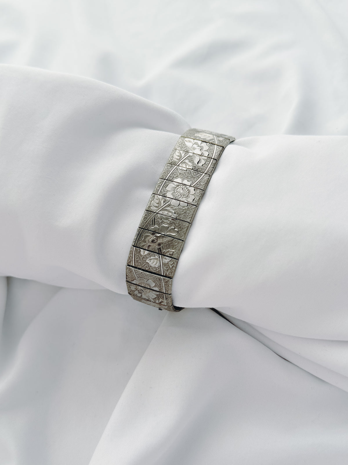Silver - Engraved Floral Bracelet (1960s)