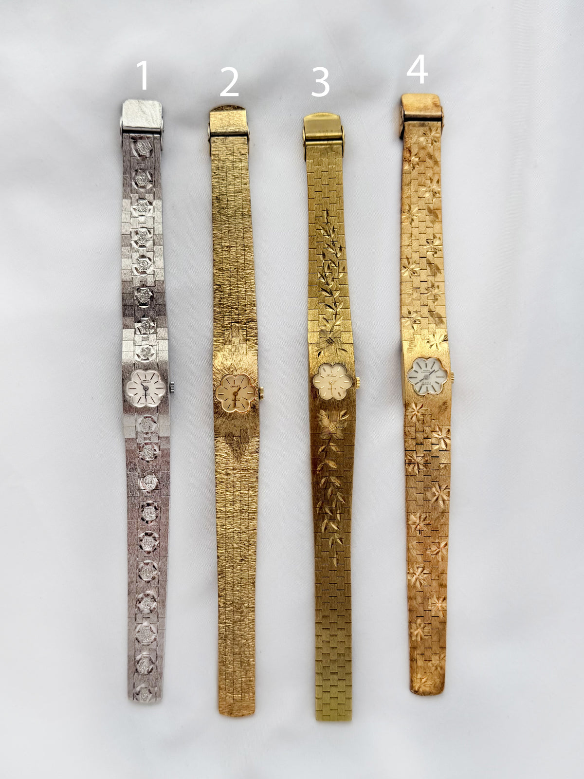 GOLD - EXTREMELY RARE 1960s FLORAL DIAL WATCHES