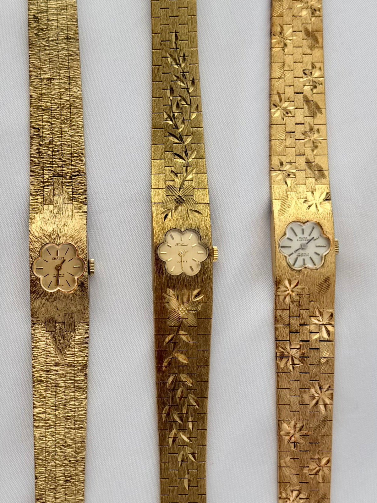 GOLD - EXTREMELY RARE 1960s FLORAL DIAL WATCHES