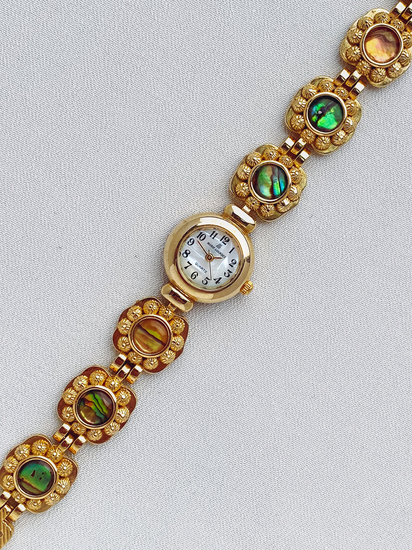 Gold - Floral Link Watch