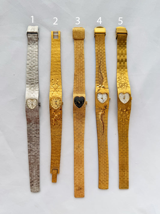 GOLD - EXTREMELY RARE HEART-SHAPED VINTAGE WATCHES