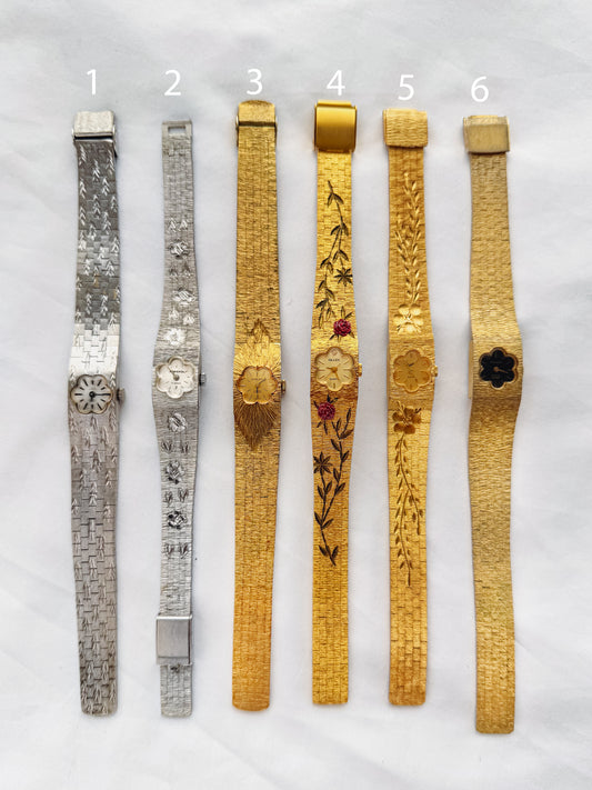 GOLD - EXTREMELY RARE FLORAL DIAL VINTAGE WATCHES