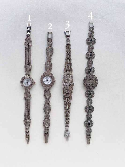 SILVER MARCASITE WATCHES